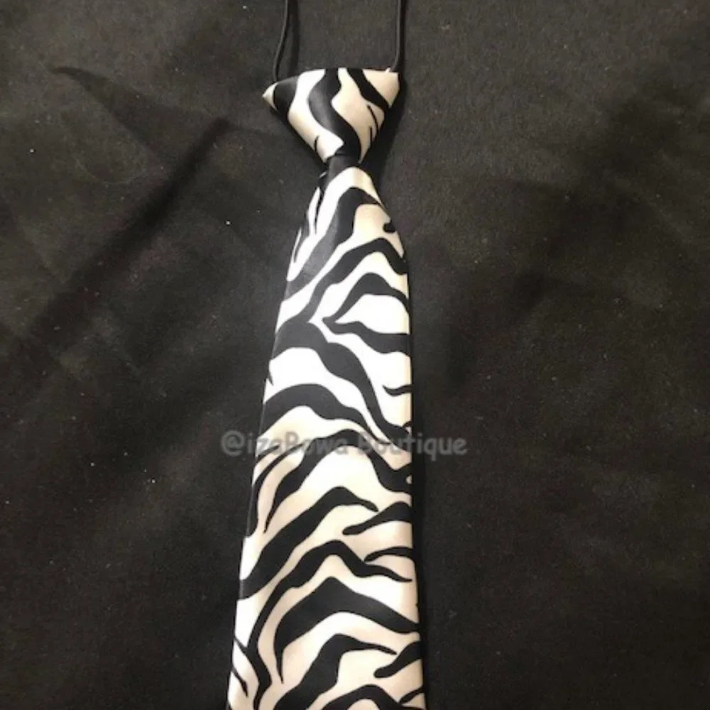 Zebra Print Satin Tie TY1108 NWT Boutique